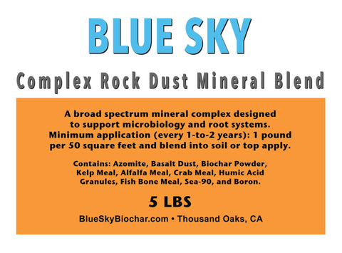 BLUE SKY BIOCHAR'S   COMPLEX ROCK DUST BLEND with BIOCHAR  5 Lbs.