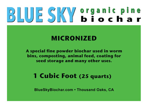 Organic Micronized Powder Pine Biochar 1 cubic foot