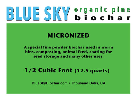 Organic Micronized Powder Pine Biochar 1/2 cubic foot